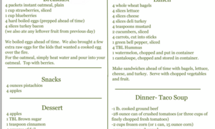 Camping Meal Plan With Healthy Recipes