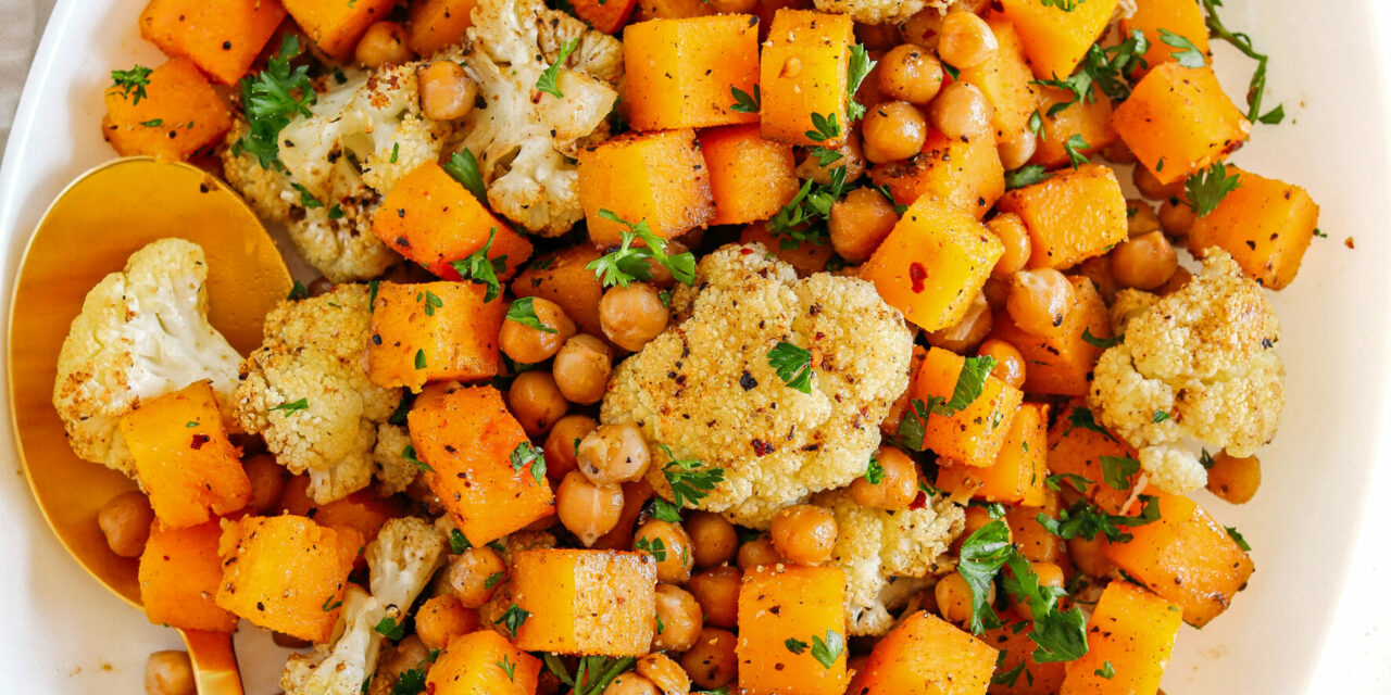 Roasted Squash, Cauliflower and Chickpeas