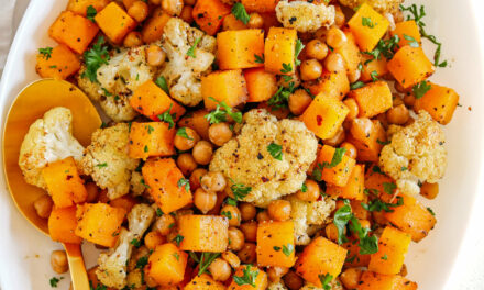 Roasted Squash, Cauliflower and Chickpeas